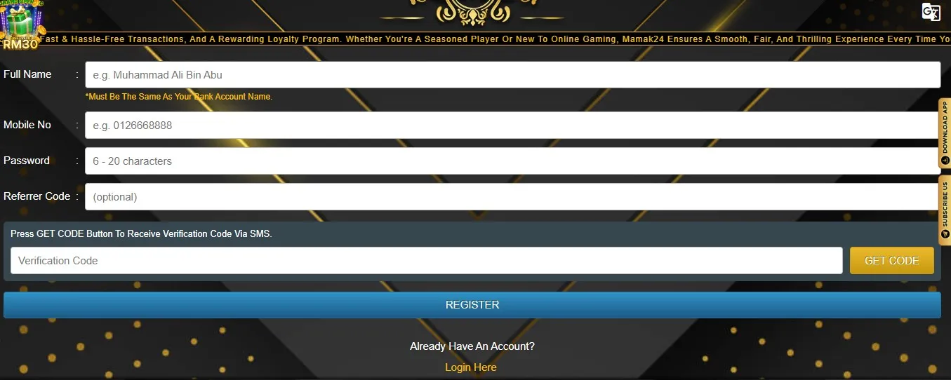 mamak24 registration mamak24 registration